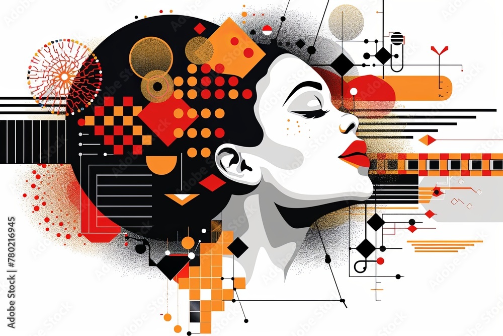 Colorful collage of beautiful woman Colorful collage of beautiful woman