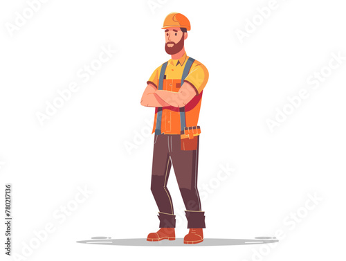 Obraz na płótnie white background, Failure to provide a safe work environment, in the style of animated illustrations, full body, only one man, text-based w salonie