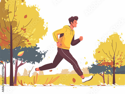 white background, Going for a run or jog in the morning, in the style of animated illustrations, background, text-based
