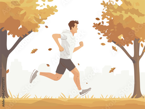 white background, Going for a run or jog in the morning, in the style of animated illustrations, background, text-based