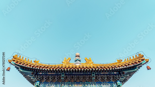 Canvas Print architectural details of the eaves of one palace of Summer Palace in Beijing, Ch
