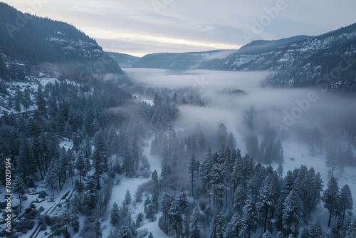 Fog seen covering valley  © rushay