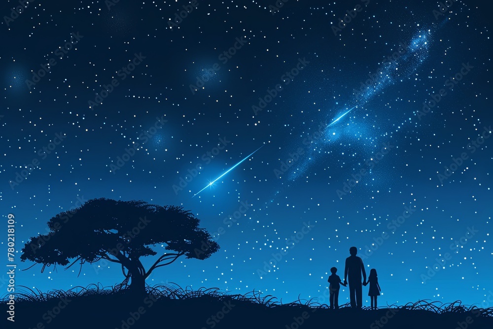 Fototapeta premium sky with stars and clouds