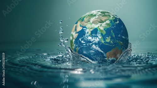 Planet's Vitality: Abstract Globe Signifying Ecology, Environmental Stewardship, and Water Conservation