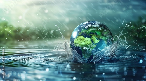 Nature's Emblem: Abstract Earth Depicting Ecology, Environmental Responsibility, and Ecosystem Preservation