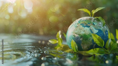 Global Harmony: Abstract Earth Symbolizing Ecology, Environmental Preservation, and Ecosystem Balance