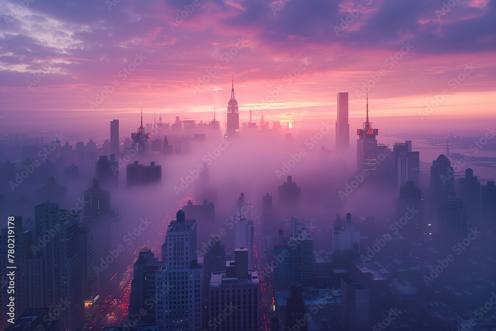 Fototapeta premium Morning city skyline