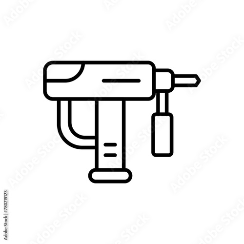 Drill outline icons, minimalist vector illustration ,simple transparent graphic element .Isolated on white background