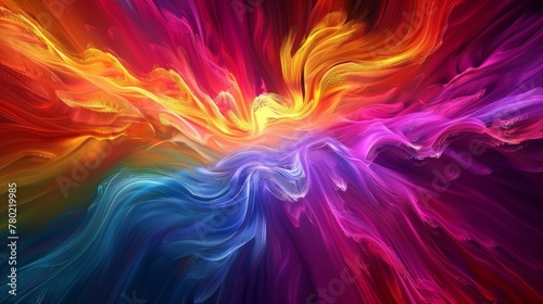 Waves of neon colors colliding and blending in a stunning abstract display.