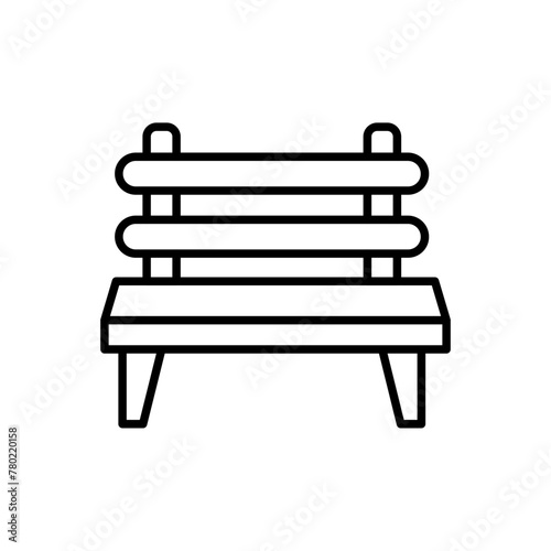 Park bench outline icons, minimalist vector illustration ,simple transparent graphic element .Isolated on white background