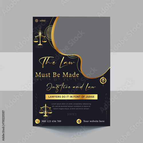 A4 Law Firm Flyer Template, Law Firm and Legal Services Flyer, Law Firm and Consultancy Flyer, Legal Corporate Law Firm Business Flyer poster or pamphlet leaflet Template design