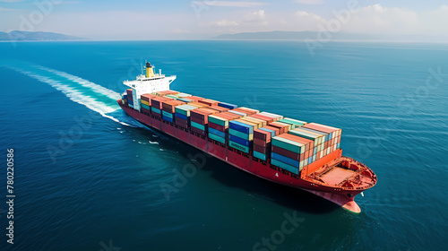 Global business import and export logistics transportation by container ship