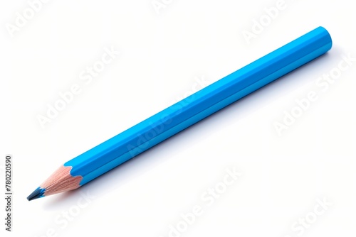 A blue crayon isolated on a white background