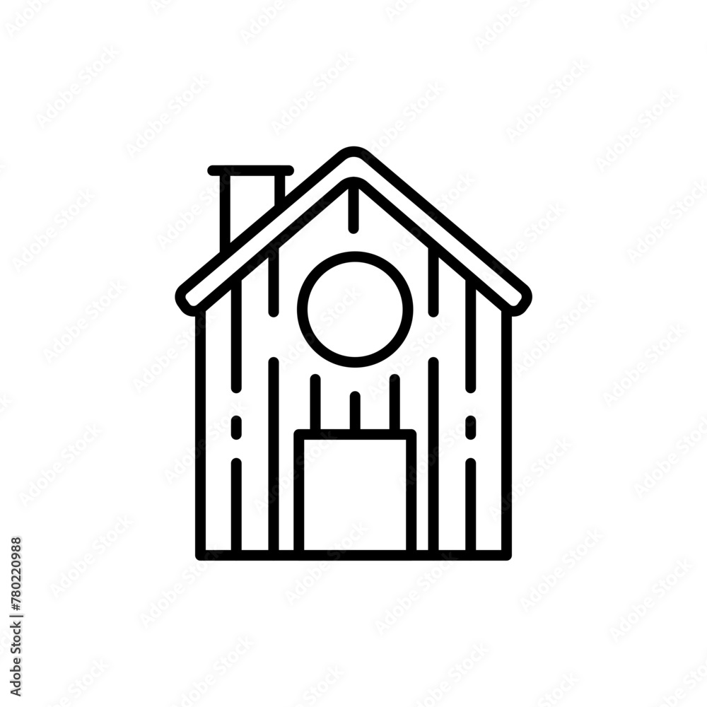 Village house outline icons, minimalist vector illustration ,simple transparent graphic element .Isolated on white background Village house outline icons, minimalist vector illustration ,simple transparent graphic element .Isolated on white background