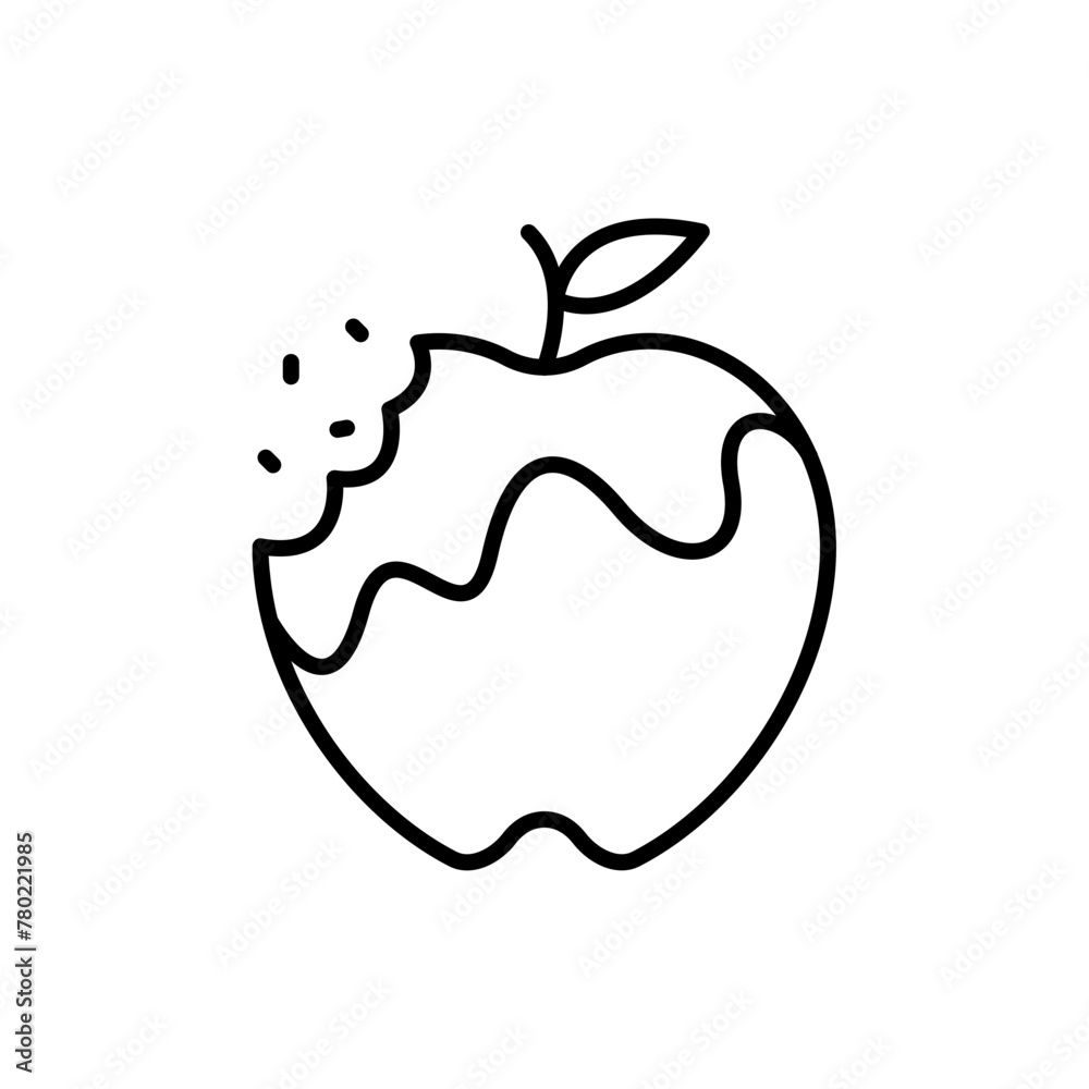 Rotten apple outline icons, minimalist vector illustration ,simple transparent graphic element .Isolated on white background Rotten apple outline icons, minimalist vector illustration ,simple transparent graphic element .Isolated on white background