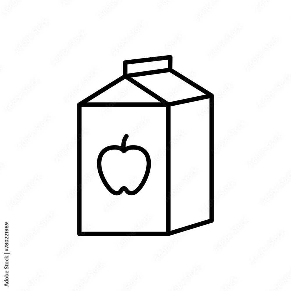 Apple juice outline icons, minimalist vector illustration ,simple transparent graphic element .Isolated on white background