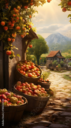 Apple orchard, fruit farm