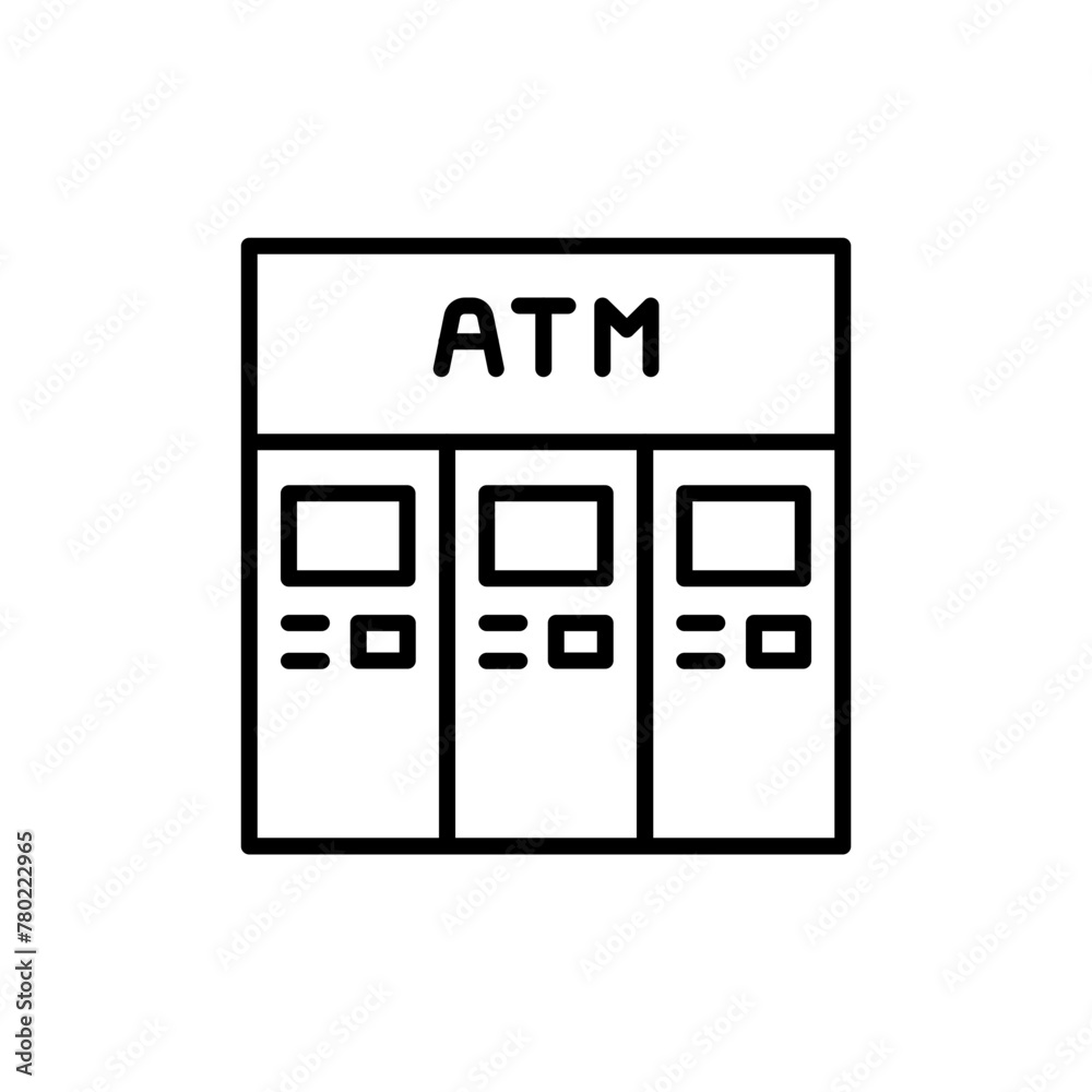 ATM machine outline icons, minimalist vector illustration ,simple transparent graphic element .Isolated on white background ATM machine outline icons, minimalist vector illustration ,simple transparent graphic element .Isolated on white background