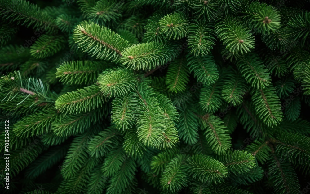 Dense green pine branches close-up shot Dense green pine branches close-up shot