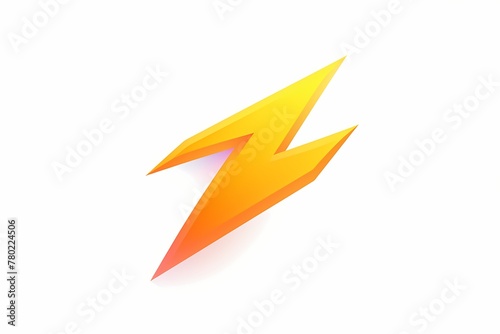 A simple and vibrant logo of a lightning bolt in gradient shades of yellow and orange. Isolated on white solid background