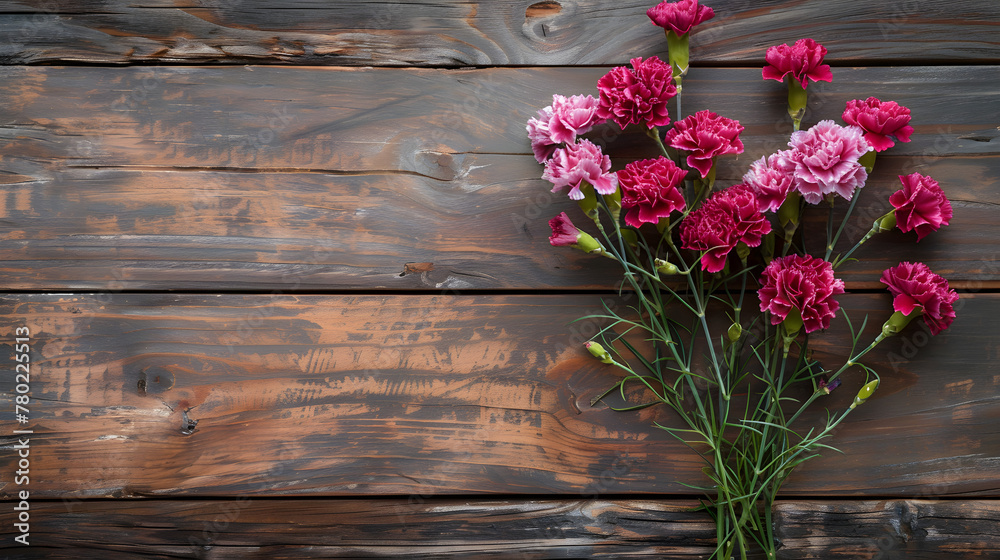 Dianthus (carnations) on wooden background, beautiful flowers, spring floral, with copy space. Dianthus (carnations) on wooden background, beautiful flowers, spring floral, with copy space.