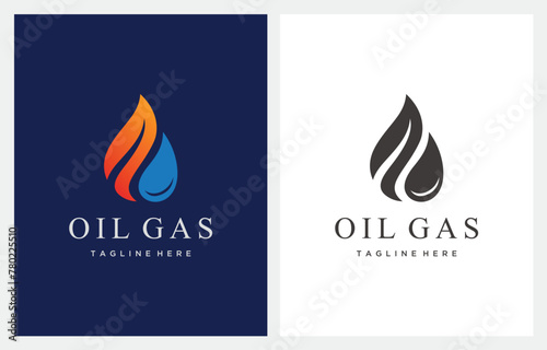 Gas and Oil Plumbing Energy logo design icon vector