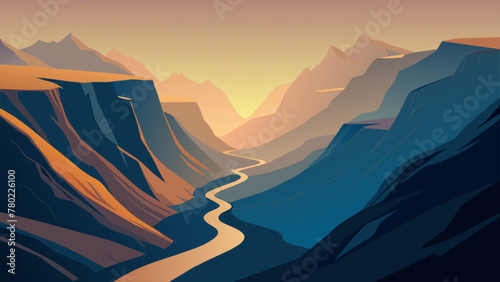 A breathtaking aerial view of a winding narrow mountain pass surrounded by rugged cliffs and deep valleys. The path seems to disappear into the