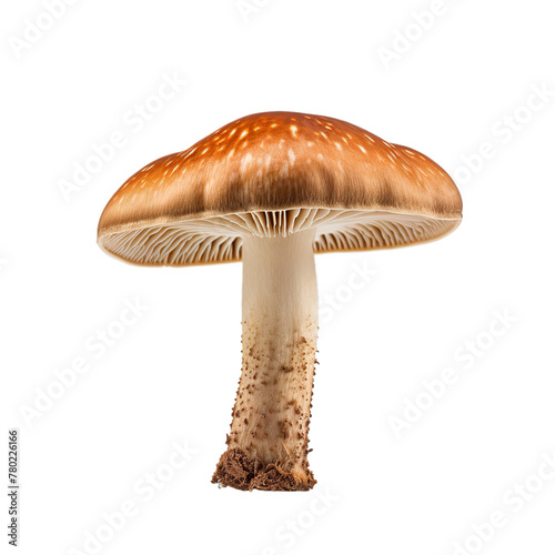 illustration of mashrom side view, Isolated on transparent PNG background, Generative ai