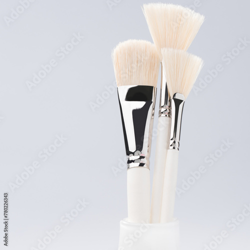 Make up brushes in a glass view