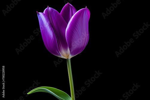 A purple tulip isolated on a white background