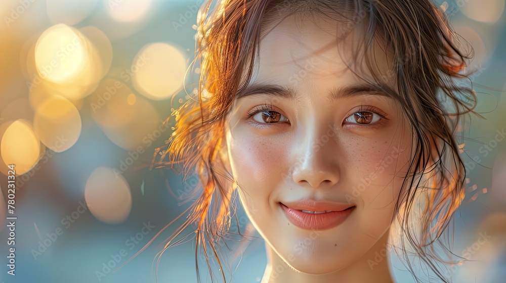 asian woman's face look so fresh and glass glowing without makeup asian woman's face look so fresh and glass glowing without makeup