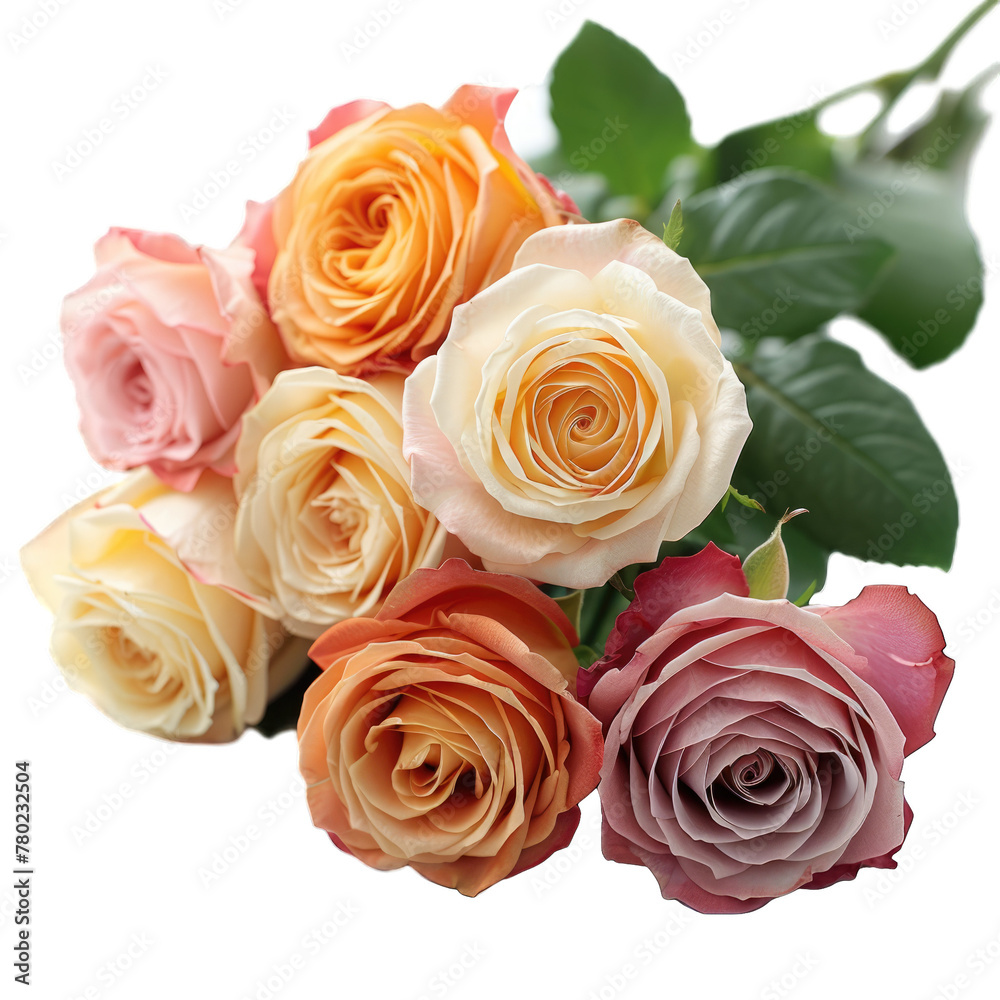 Floribunda Roses isolated on white Floribunda Roses isolated on white