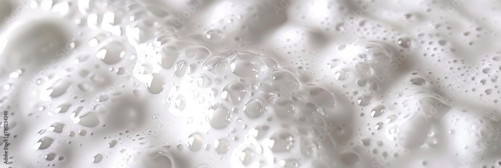 White foam texture background, closeup view of shampoo or cosmetic product White foam texture background, closeup view of shampoo or cosmetic product