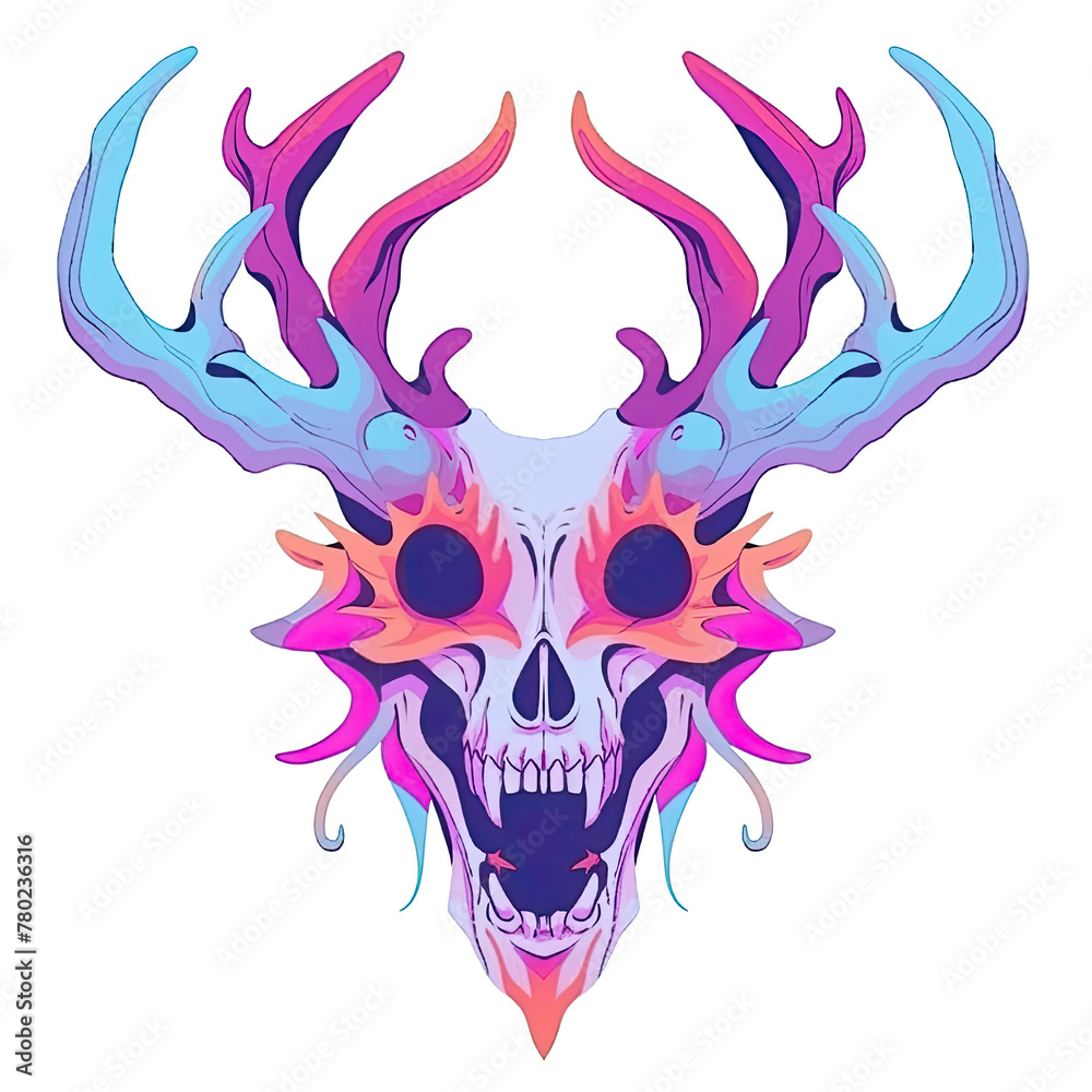 An illustration of a Wendigo head