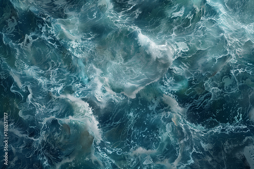Agitated sea surface waves photo