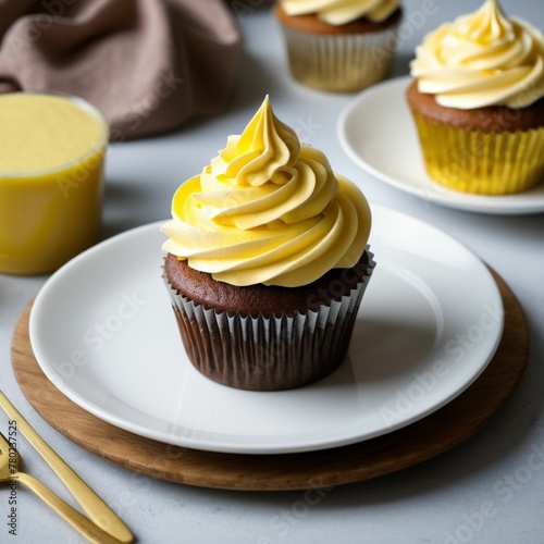 Obraz na płótnie cupcakes with cream and sprinkles w salonie