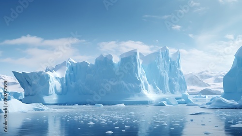 Iceberg in the ocean. 3d rendering