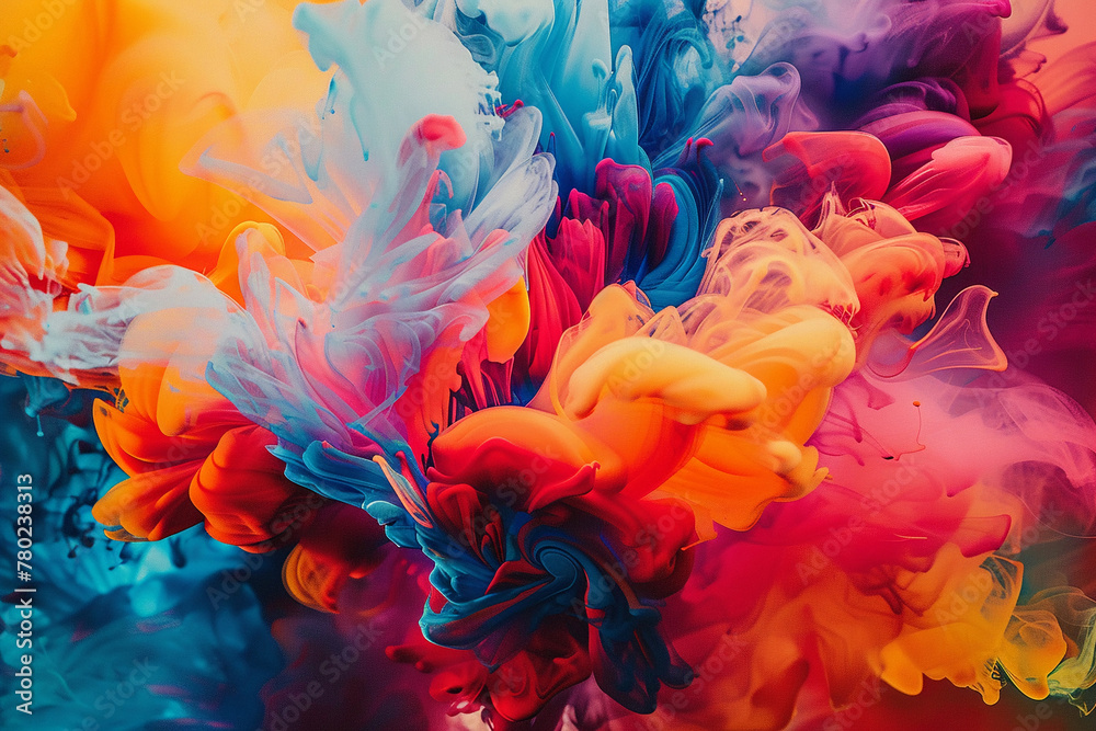 Explore the use of vibrant colors in the background design. How can we