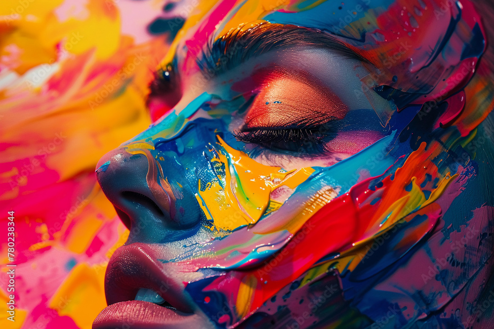 Explore the use of vibrant colors in the background design. How can we use color theory to evoke specific emotions and moods.
