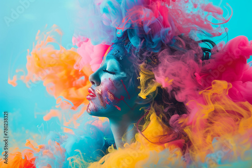 Explore the use of vibrant colors in the background design. How can we use color theory to evoke specific emotions and moods.