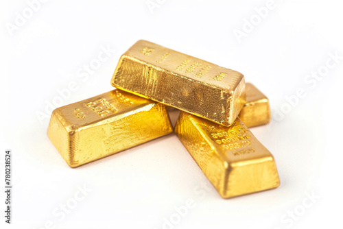 gold bars stock on white background.
