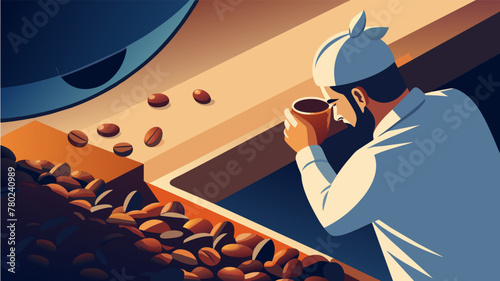 A photographer captures the beauty of roasting through a closeup shot of coffee beans in the midst of transformation. The once pale and