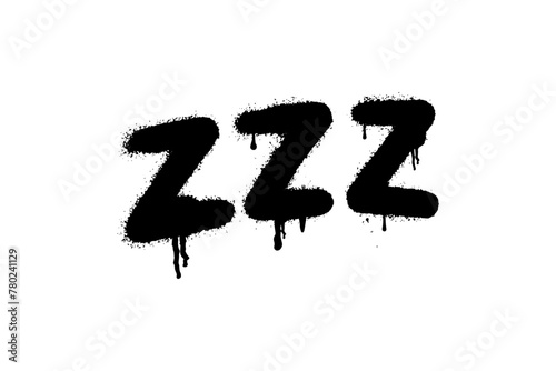 ZZZ sprayed with graffiti style. Vector illustration.