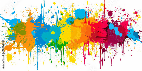 Colorful splash paint on a white background  colorful splashes ink on white  banner  abstract splashes watercolor background