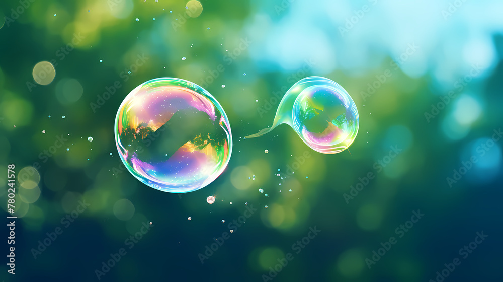 Close-up of flying soap bubbles Close-up of flying soap bubbles
