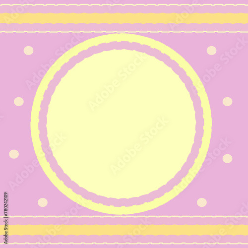 color picture frame and sweet pastel art illustration background 