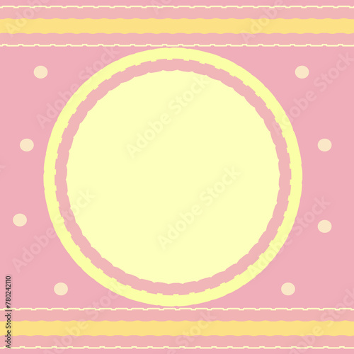 color picture frame and sweet pastel art illustration background 