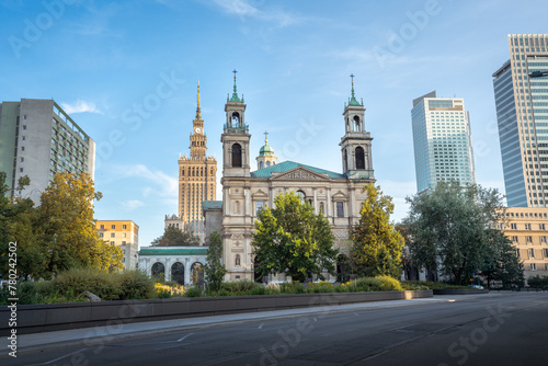 All Saints Church and Palace of Culture and Science - Warsaw, Poland