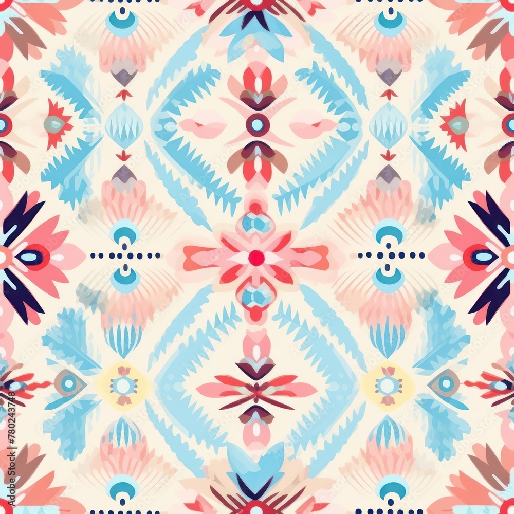 pastel color bohemian seamless pattern with ethnic detail pastel color bohemian seamless pattern with ethnic detail