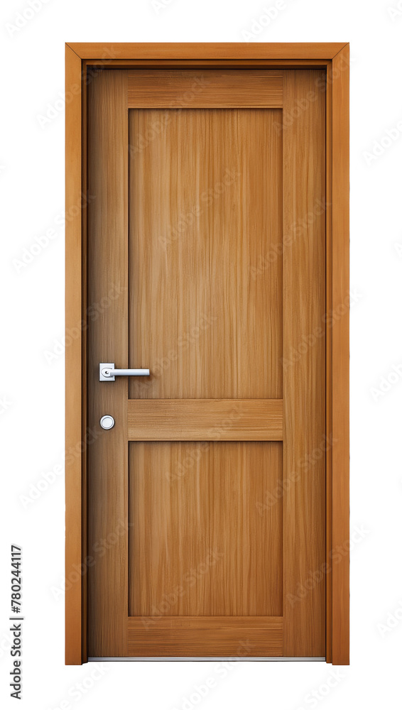 modern wood door isolated on transparent background